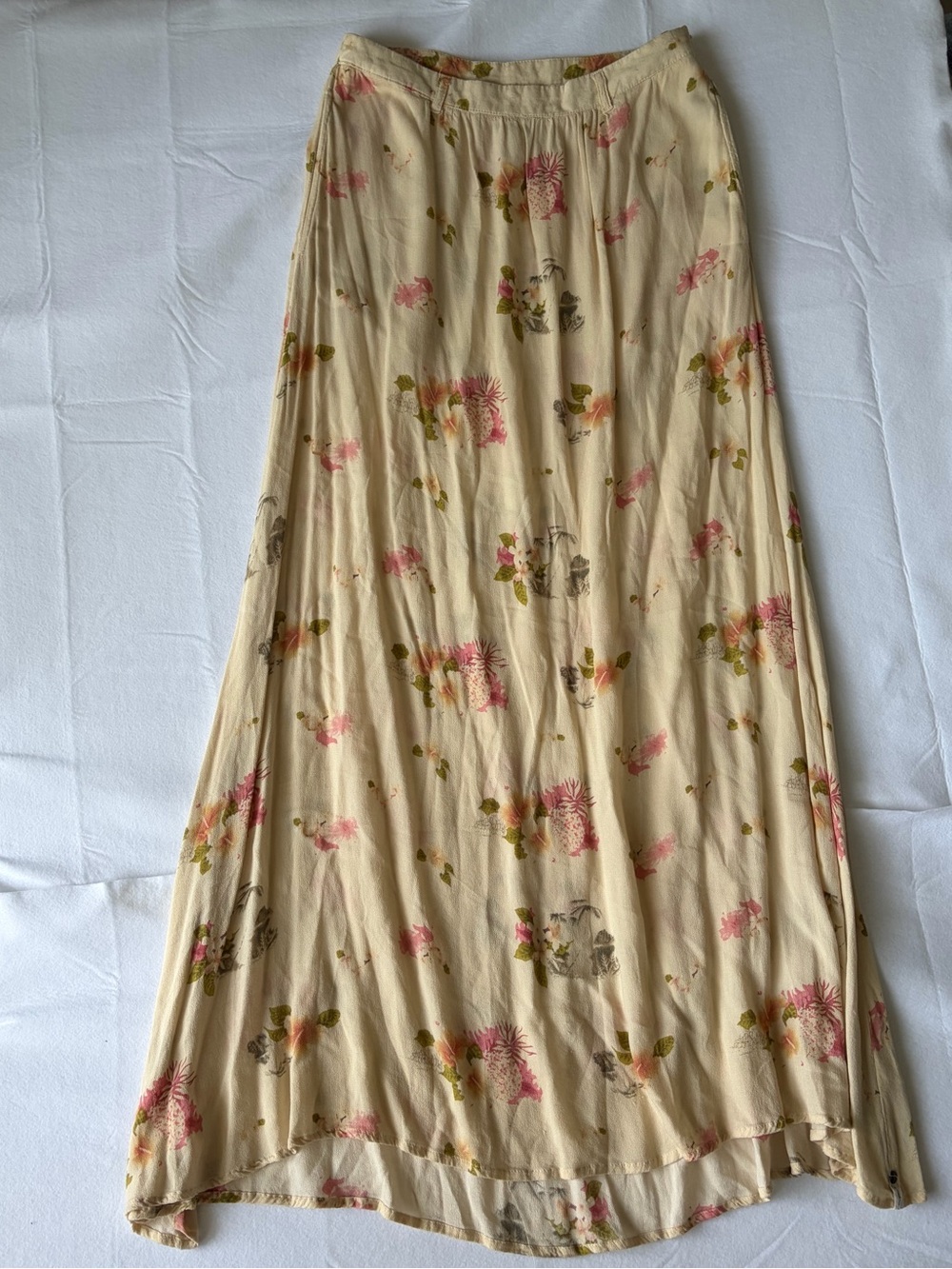 Anthropologie x One Teaspoon Feather Rose Smocked Floral Maxi Skirt